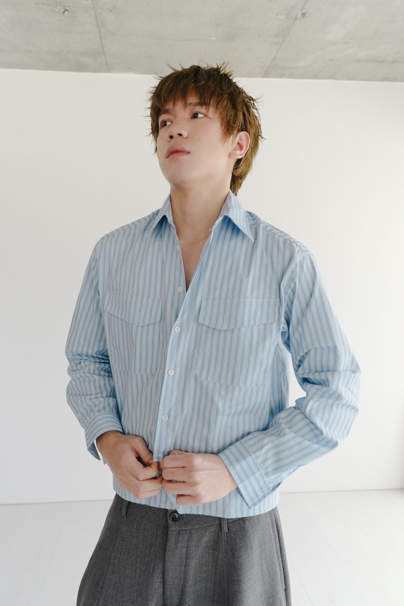 stripe crop shirt #襯衫