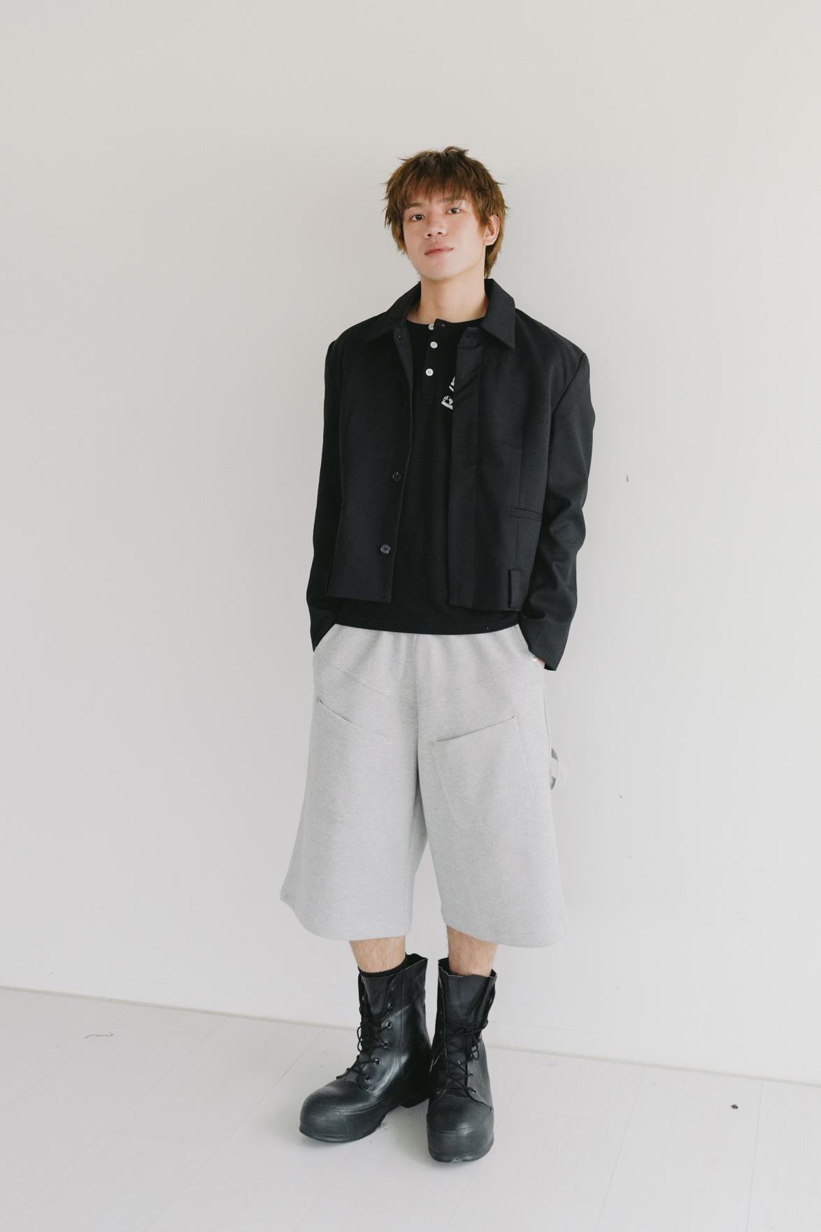 tens rivet double pocket bermuda #短褲