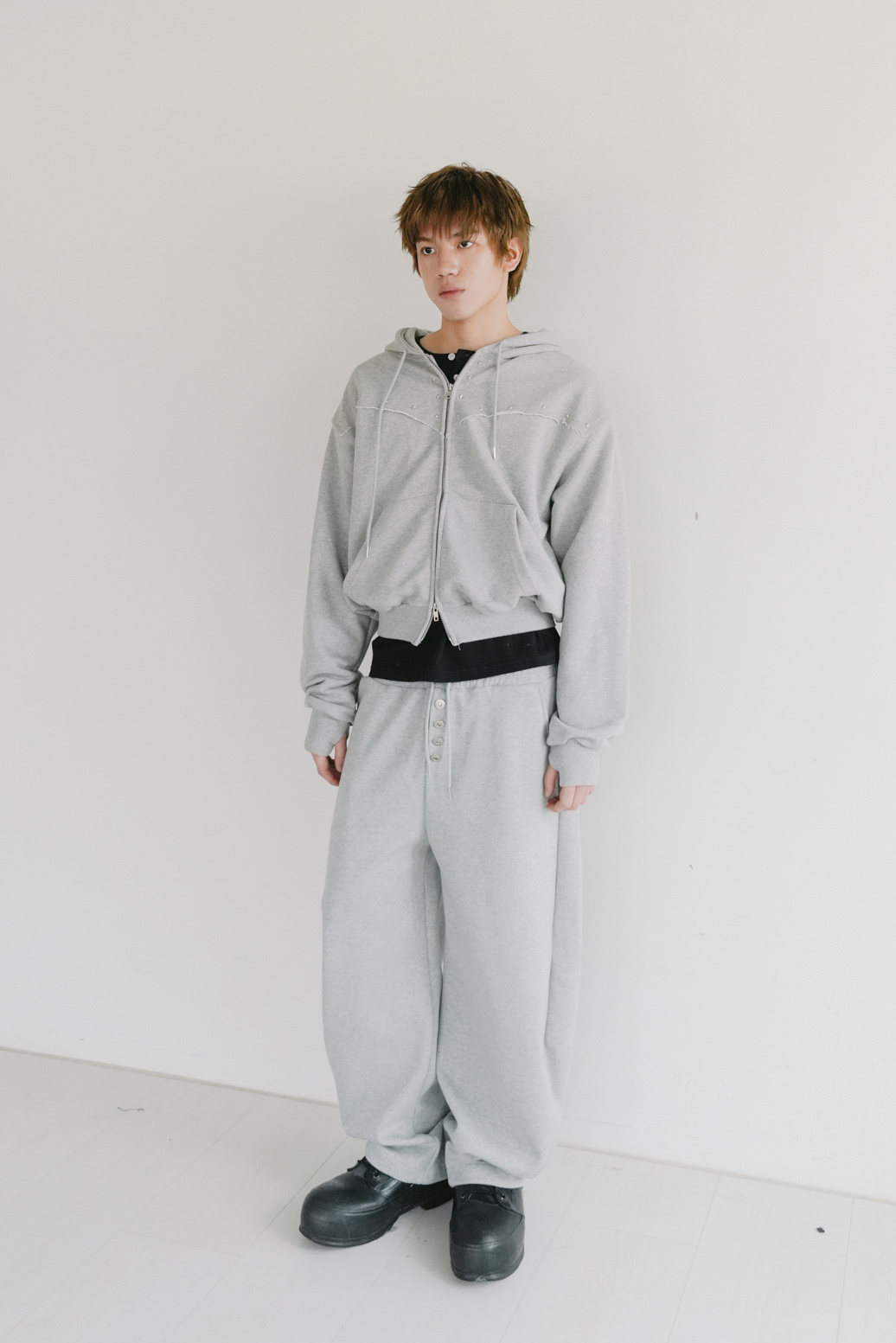 volume curved sway pants #長褲