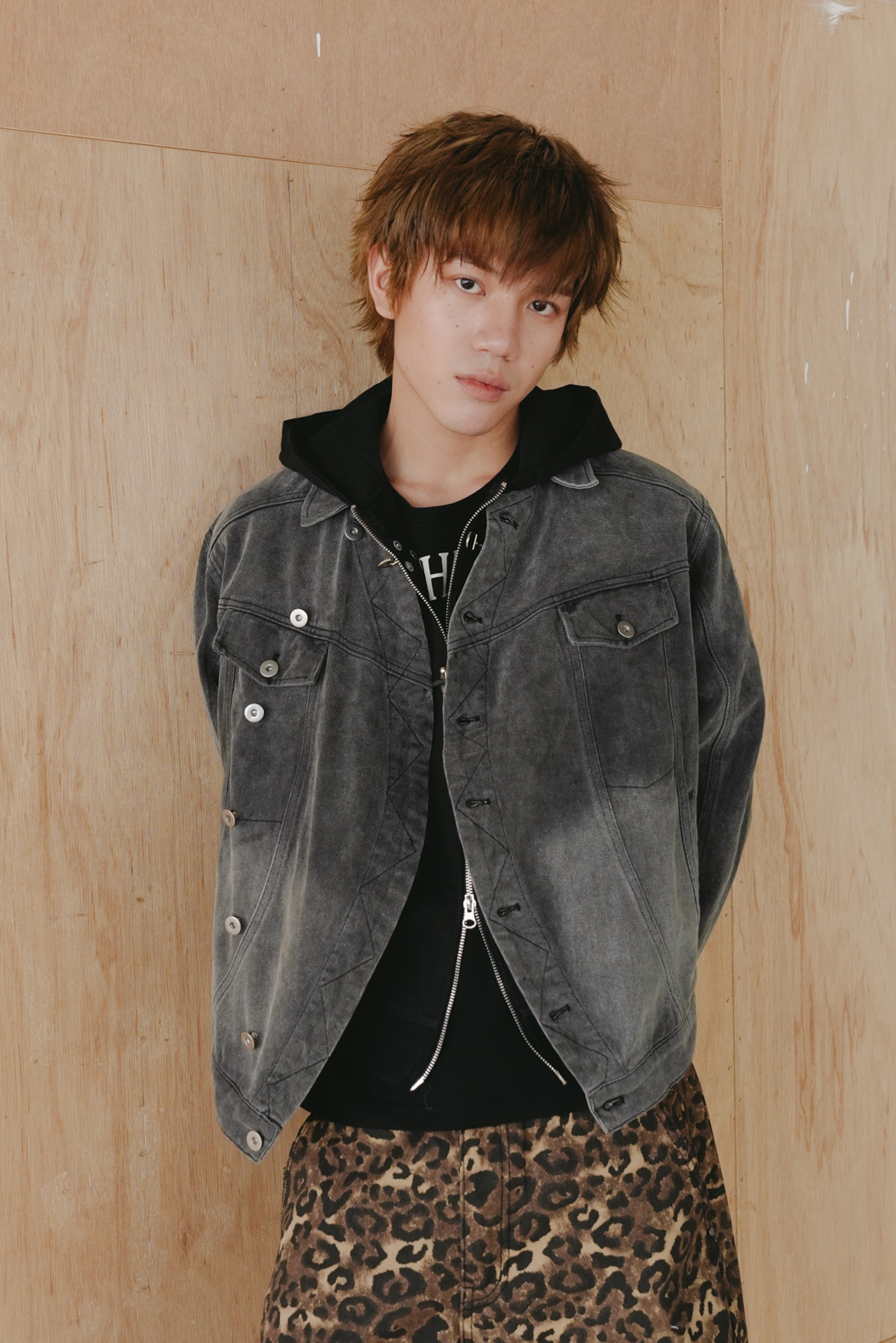 wrap round denim jacket #外套
