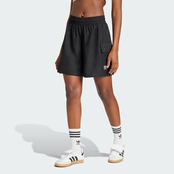 Adidas 愛迪達 Ess C Shorts JD1514 女 短褲 運動短褲 休閒短褲 黑 亞版 工裝風