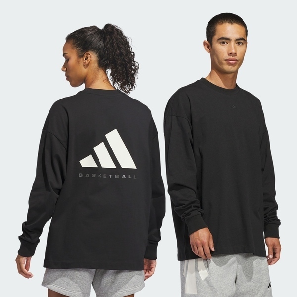 Adidas 愛迪達 Adidas Ls Tee KB7554 男女 長袖上衣 休閒長袖 黑 情侶裝