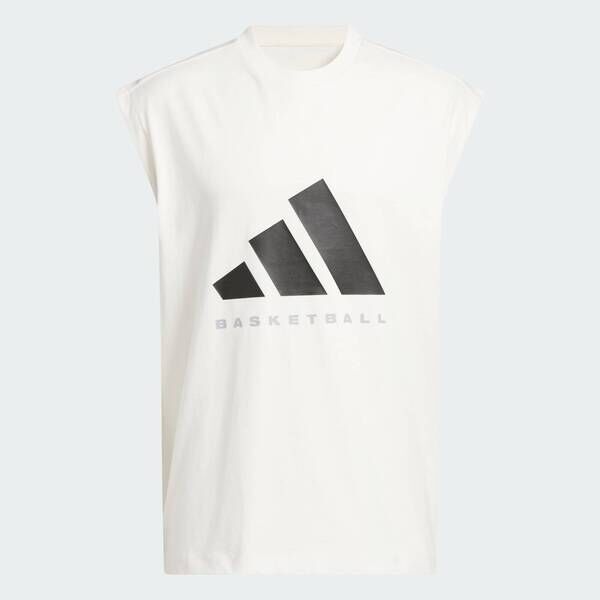 Adidas 愛迪達 Adidas Sl Tee JX5590 男女 背心 運動背心 白 籃球T恤 純棉