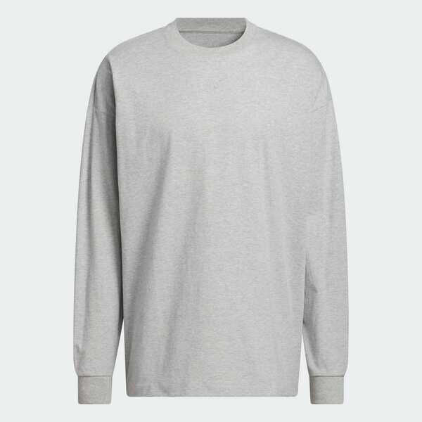 Adidas 愛迪達 Adidas Ls Tee JZ9529 男女 長袖上衣 休閒長袖 麻灰 純棉
