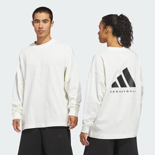 Adidas 愛迪達 Adidas Ls Tee KB7555 男女 長袖上衣 休閒長袖 白 純棉
