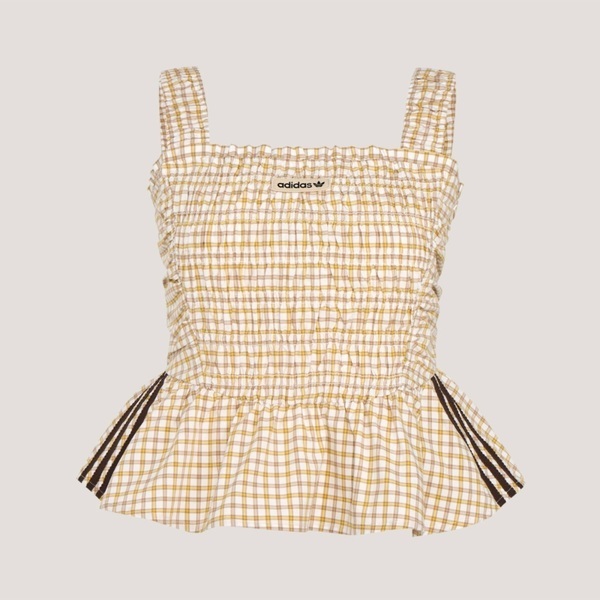 Adidas 愛迪達 Plaid Tank W KX7036 女 背心 格紋背心 米 亞版 純棉