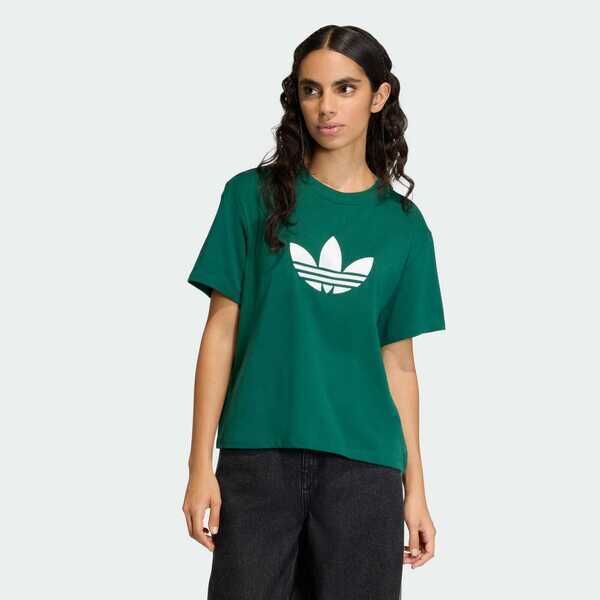 Adidas 愛迪達 Trefoil Boxy T KD6227 女 T恤 運動上衣 休閒短袖 綠 亞版 純棉