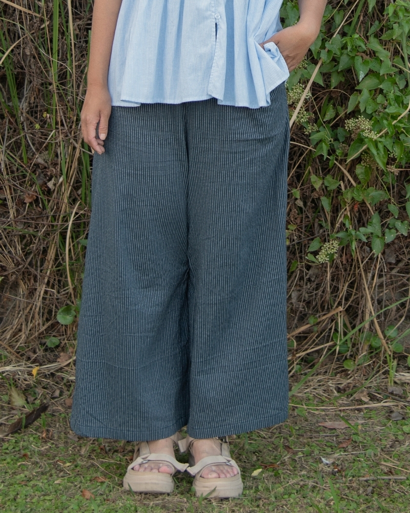 印度蓋染工藝純棉 長褲 - 深海藍