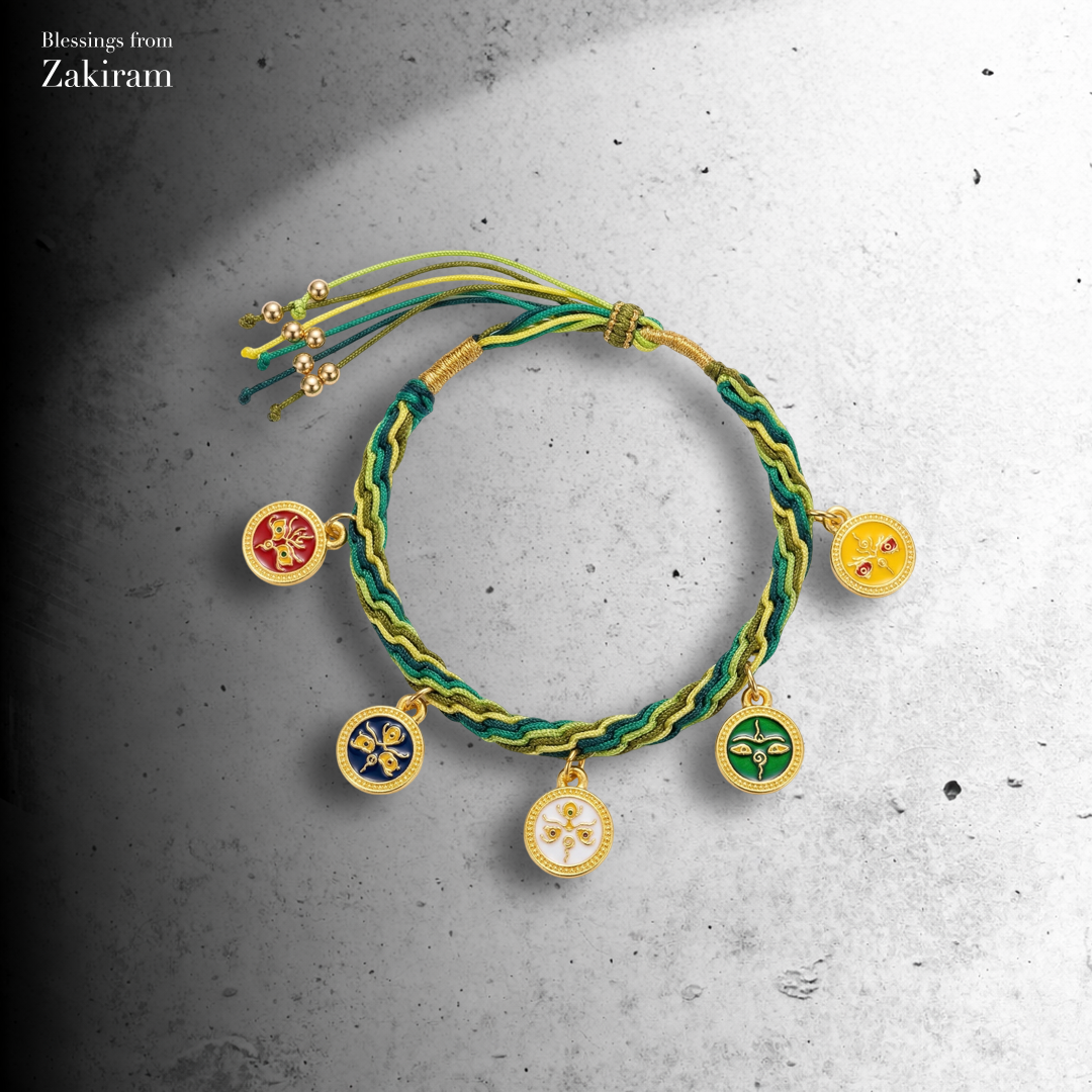 五姓財神 可調節手繩（綠）