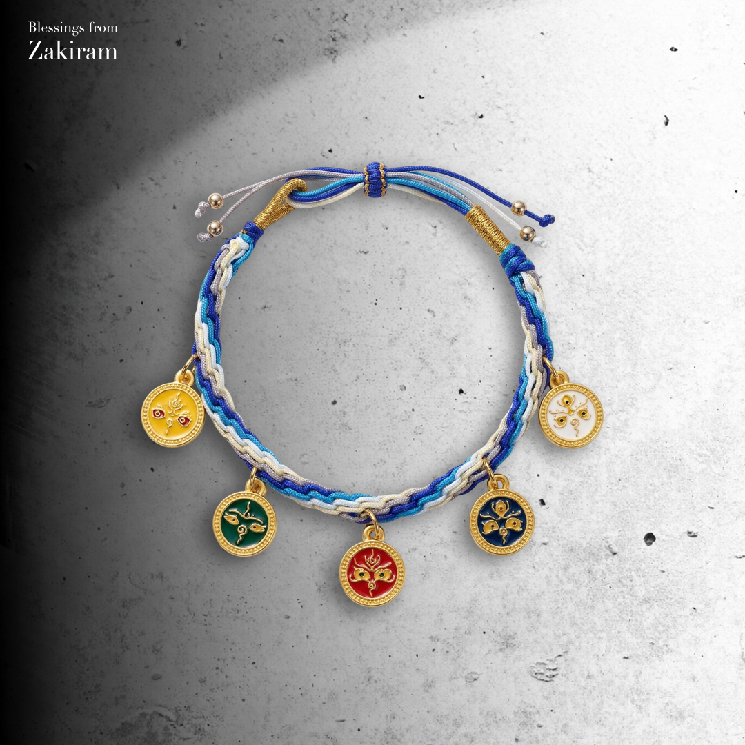 五姓財神 可調節手繩（藍）
