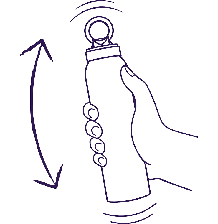 搖晃瓶身示意圖