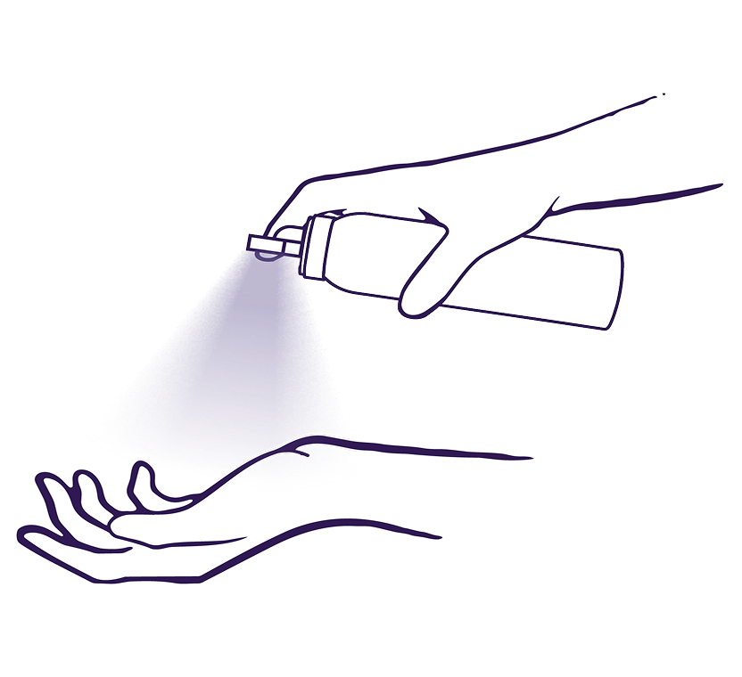 噴灑肌膚示意圖