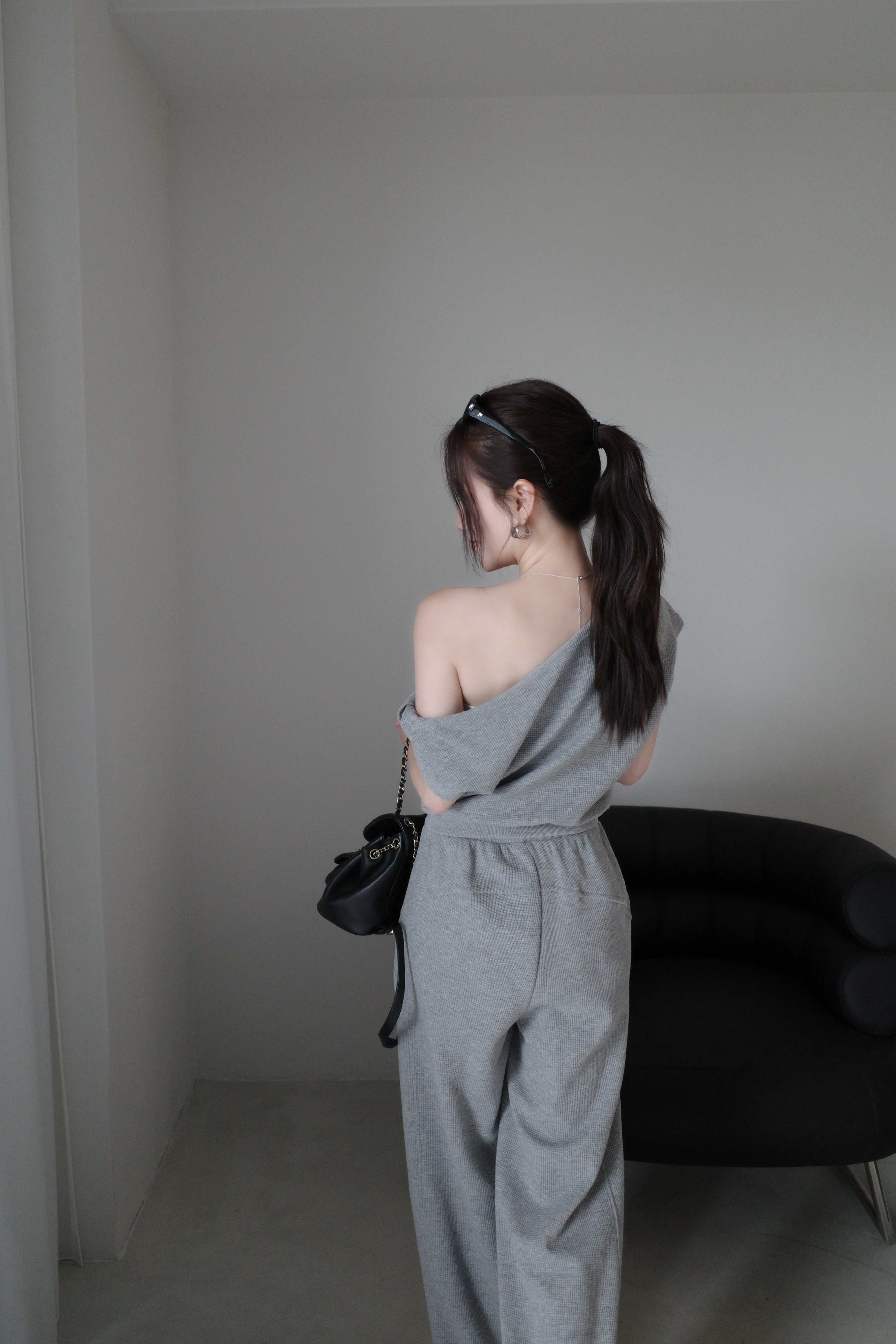 (預購)#AN10 華夫格扭結套裝(白/黑/灰)#建議到M號身形