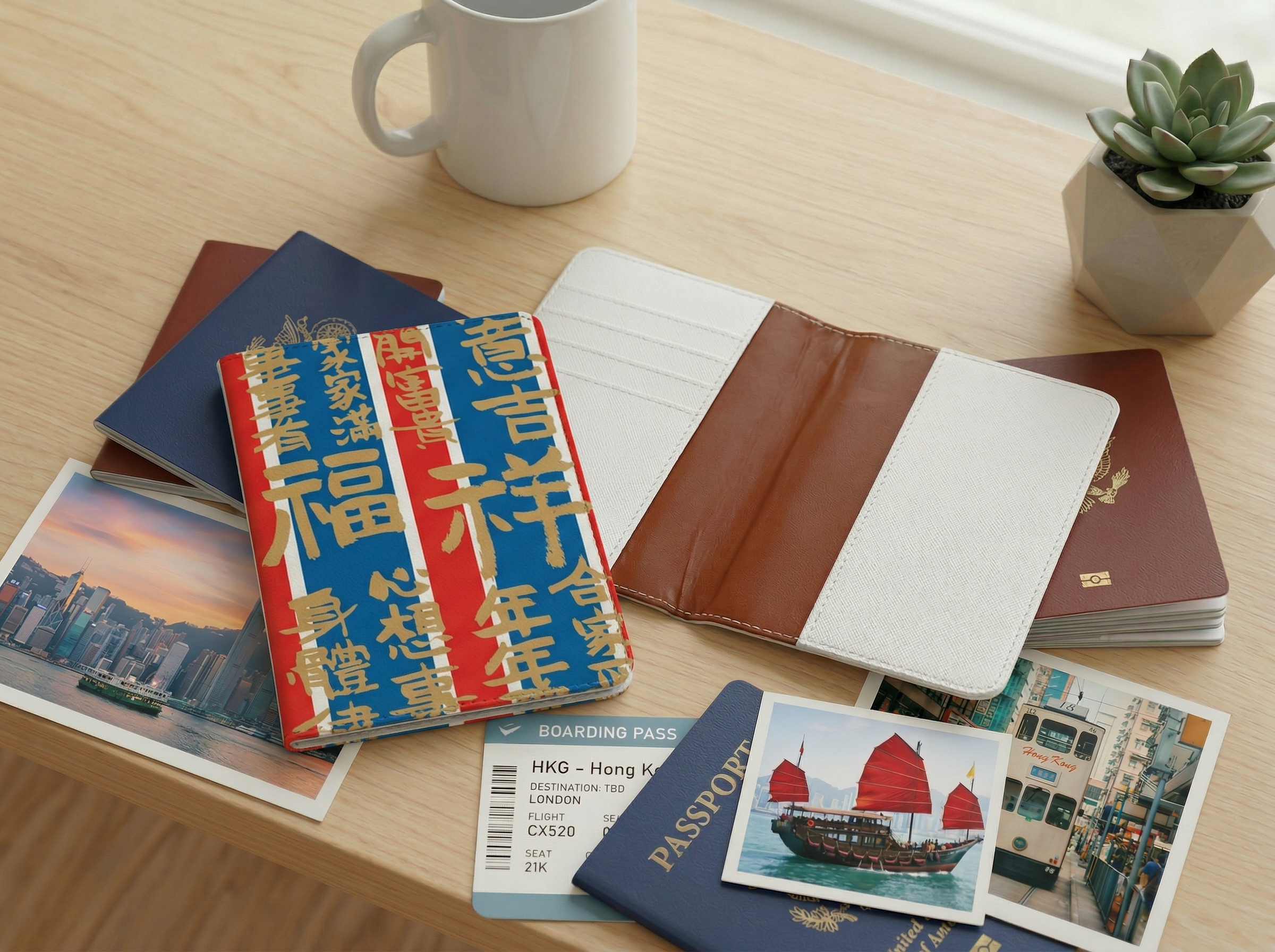 【經典紅白藍】護照套丨香港特色丨Amazing studio