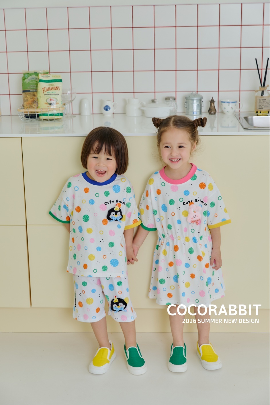 韓國🇰🇷COCORABBIT 繽紛點點可愛動物套裝/洋裝(S-2XL)