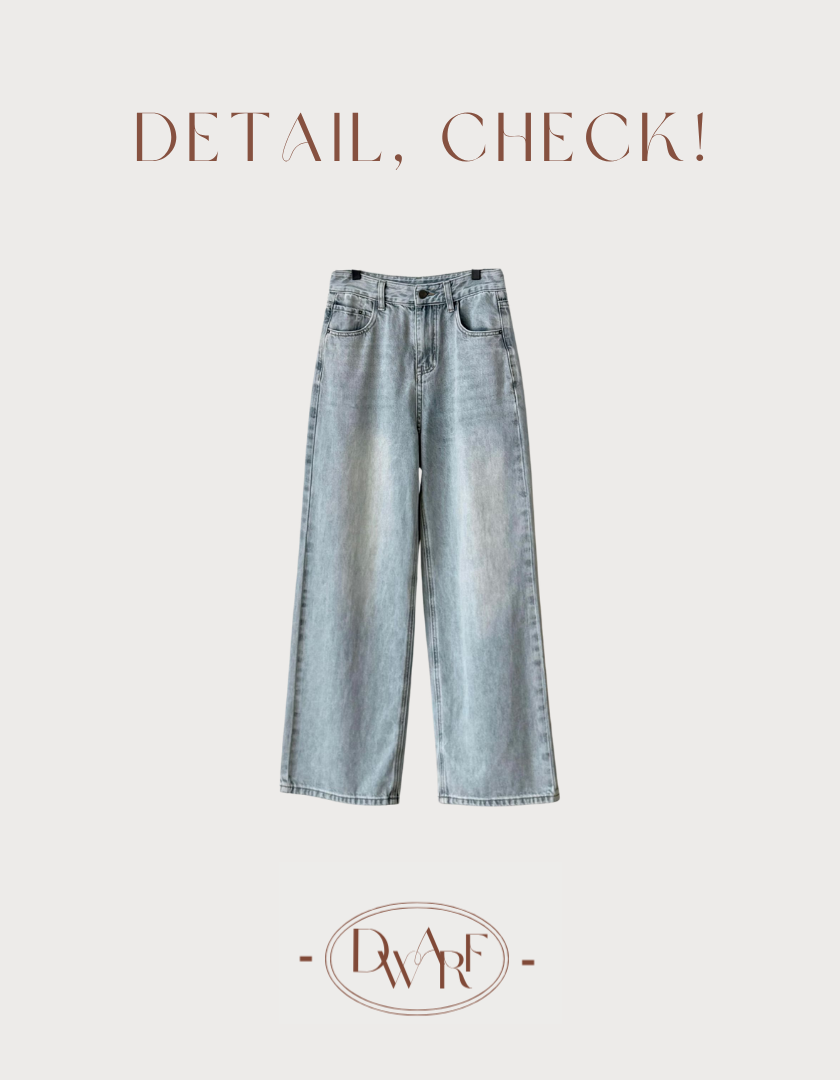 《KR》夏日薄牛仔闊腳長褲