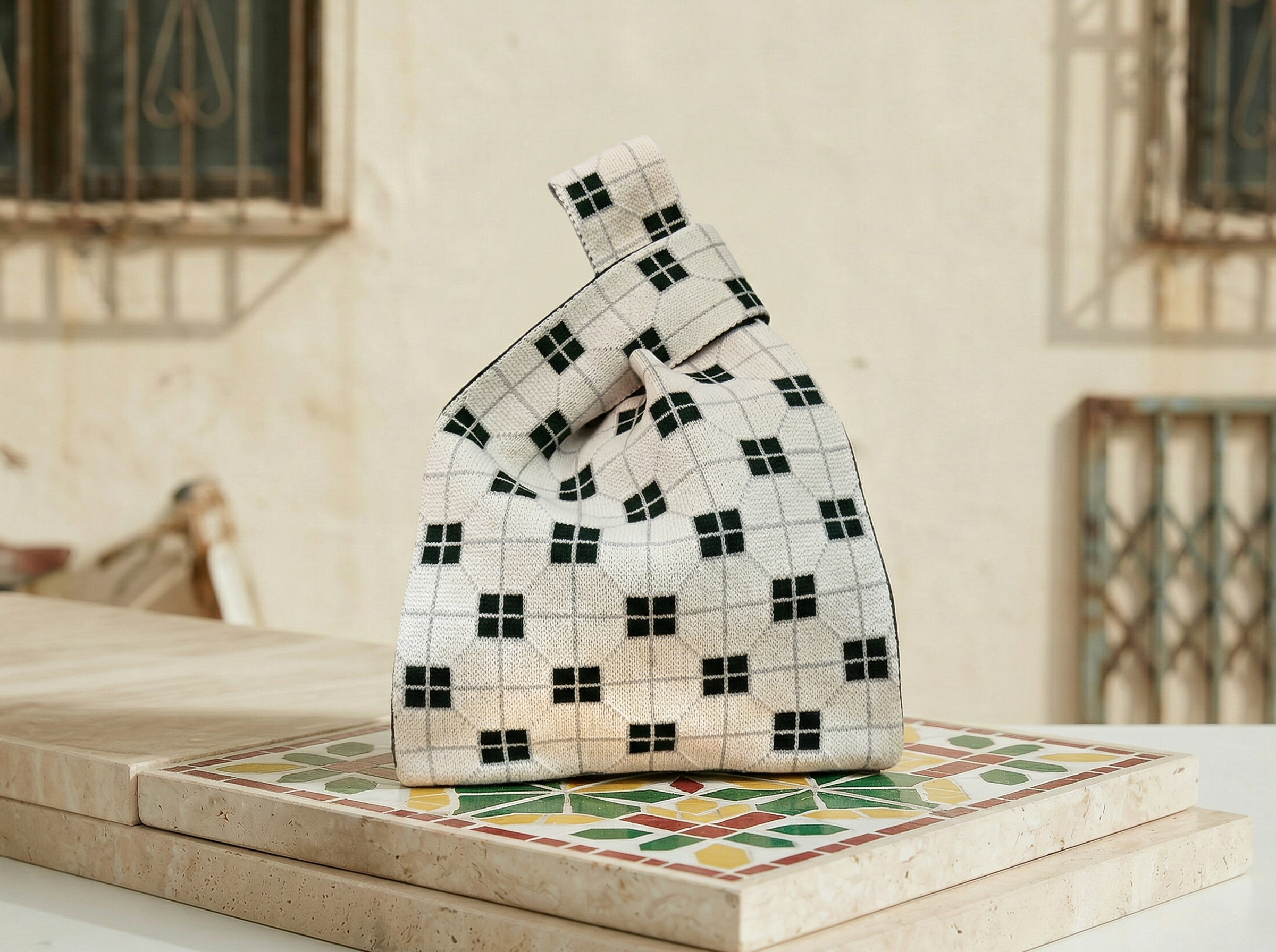 【懷舊磚紋】針織袋 手挽袋 手提袋丨Amazing Studio