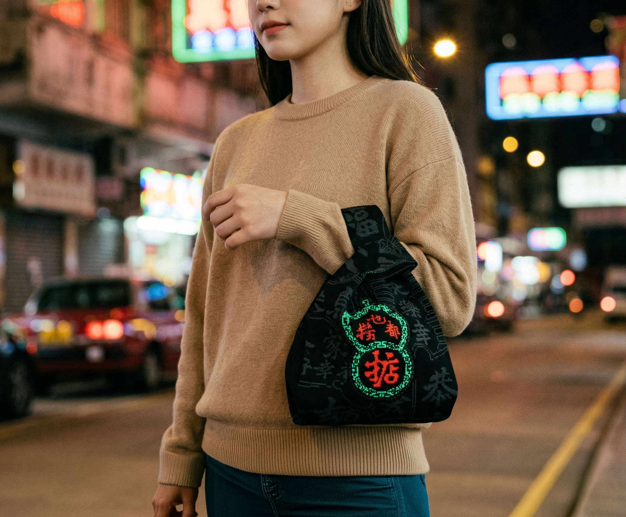 【港式霓虹 - 撈乜都掂】針織袋 手挽袋 手提袋丨Amazing Studio