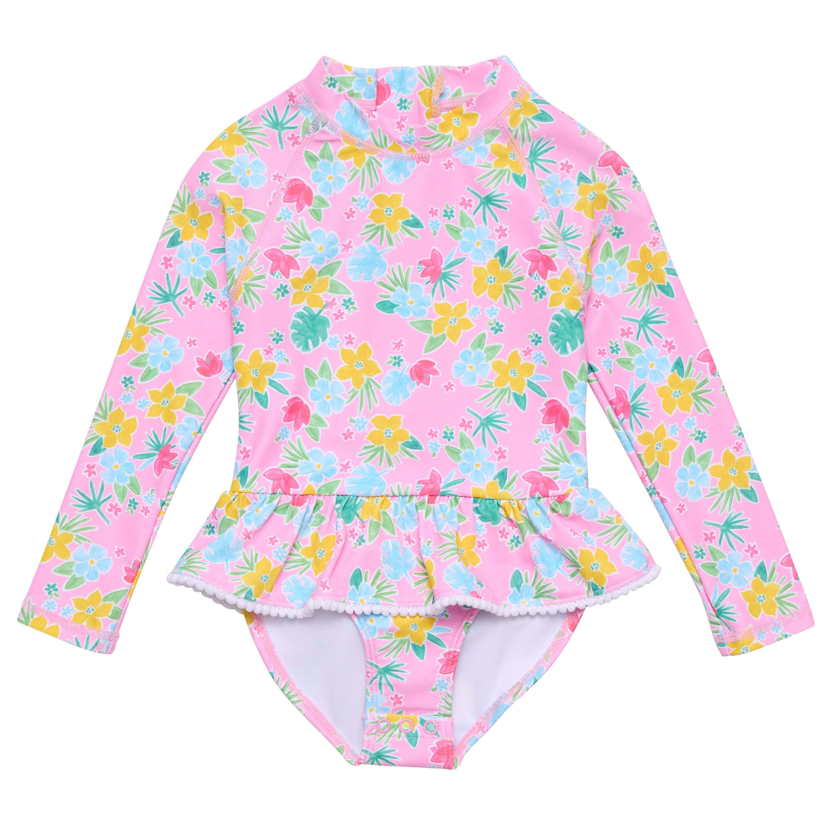 〖 Snapper Rock 〗粉紅花卉防曬一件式泳衣