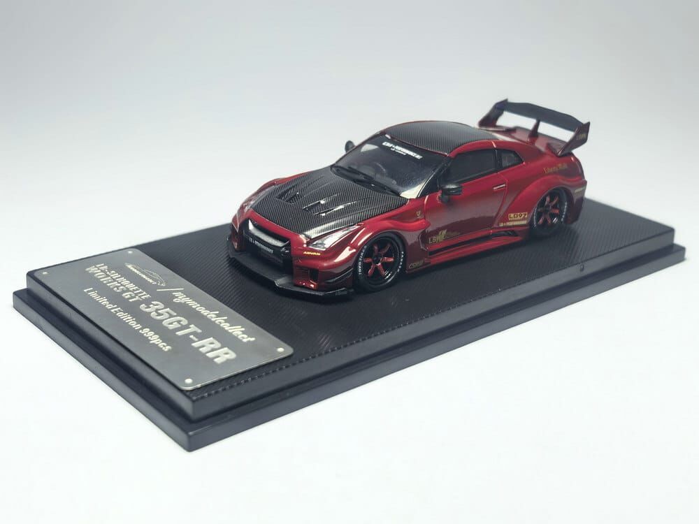 PO-$150 * MODEL COLLECT * 1:64 NISSAN GT-R R35 LB SILHOUETTE WORKS GT 35GT-RR 3.0 METALLIC RED