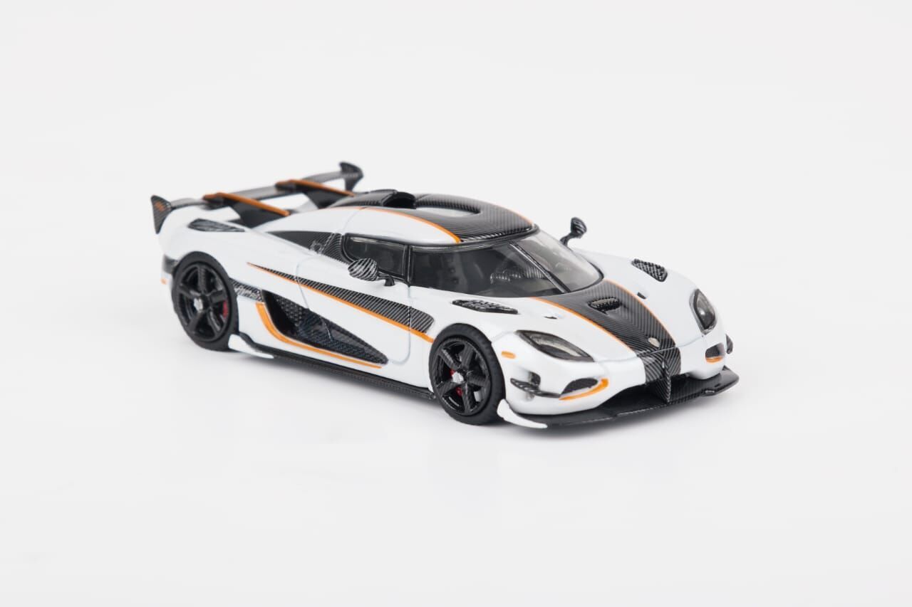 PO-$150 * SMALLCARART * 1:64 KOENIGSEGG AGERA RS PEARL WHITE