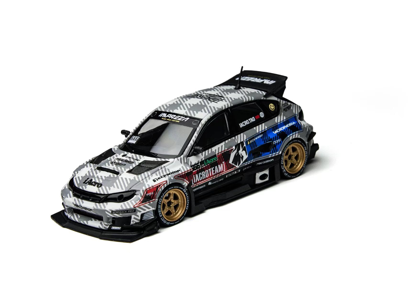PO-$170 * TIME MICRO * 1:64 SUBARU IMPREZA CONCEPT CUSTOMIZED IACRO RAIDER GRAY BLUE
