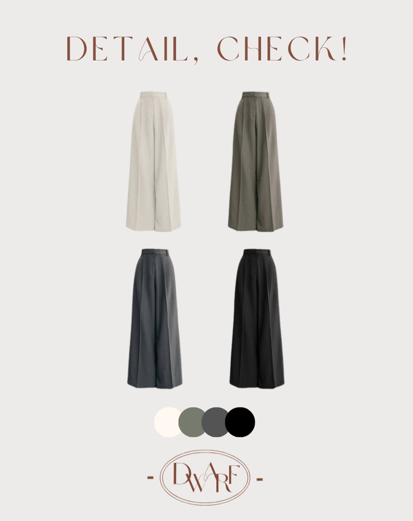 《KR》[多項尺碼選擇!] 垂感薄打摺長西褲