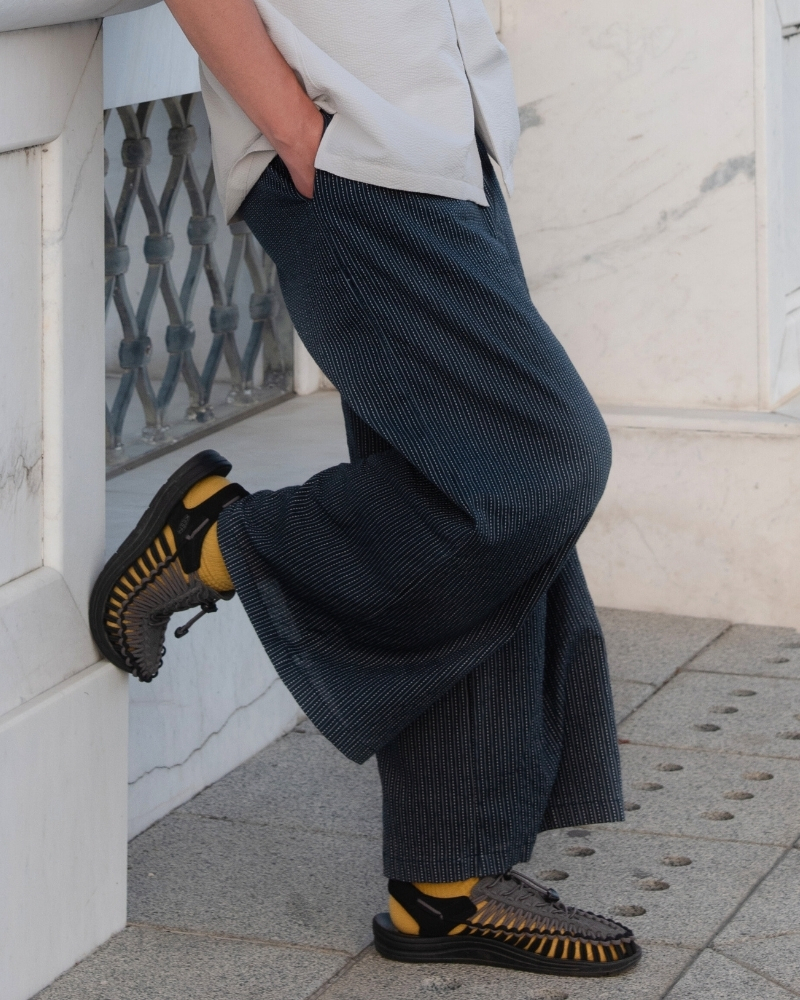 印度蓋染工藝純棉 長褲 - 深海藍