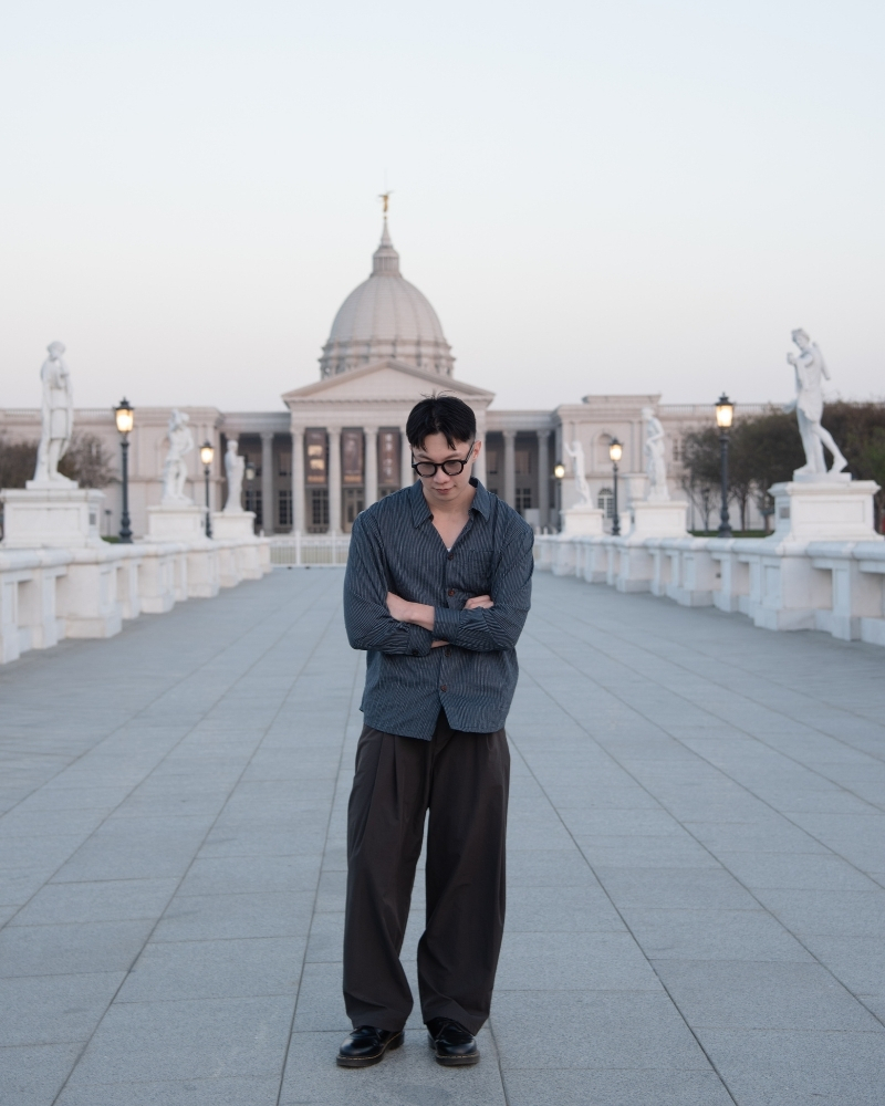 印度蓋染工藝純棉 長袖襯衫 - 深海藍