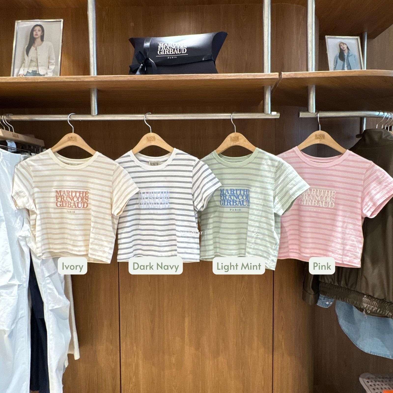 [11/4前入code每件最高可再-$20] MARITHE FRANCOIS GIRBAUD (MFG)｜間條W CLASSIC LOGO CROP TEE [4 colors]