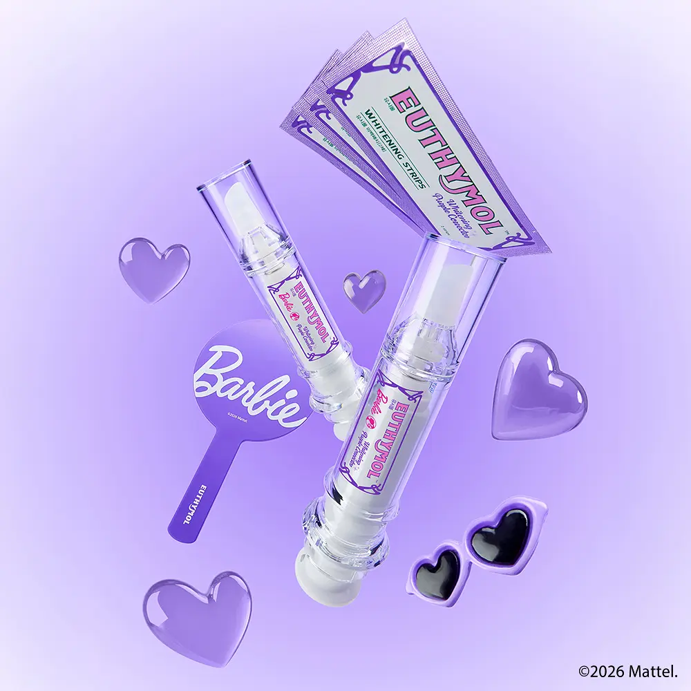 EUTHYMOL x BARBIE 亮白去黃紫色修正凝膠 3入 (+限定手拿鏡)