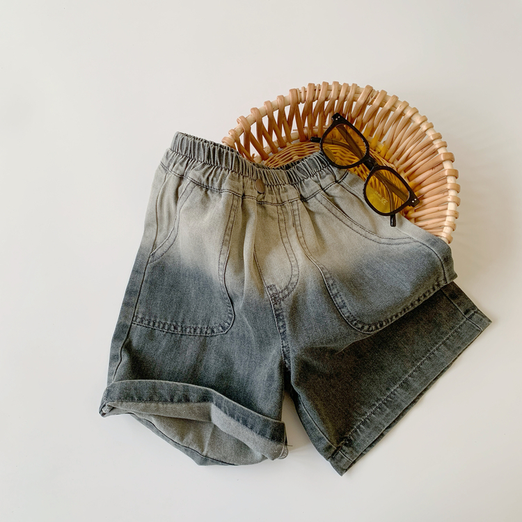 復古刷色牛仔短褲