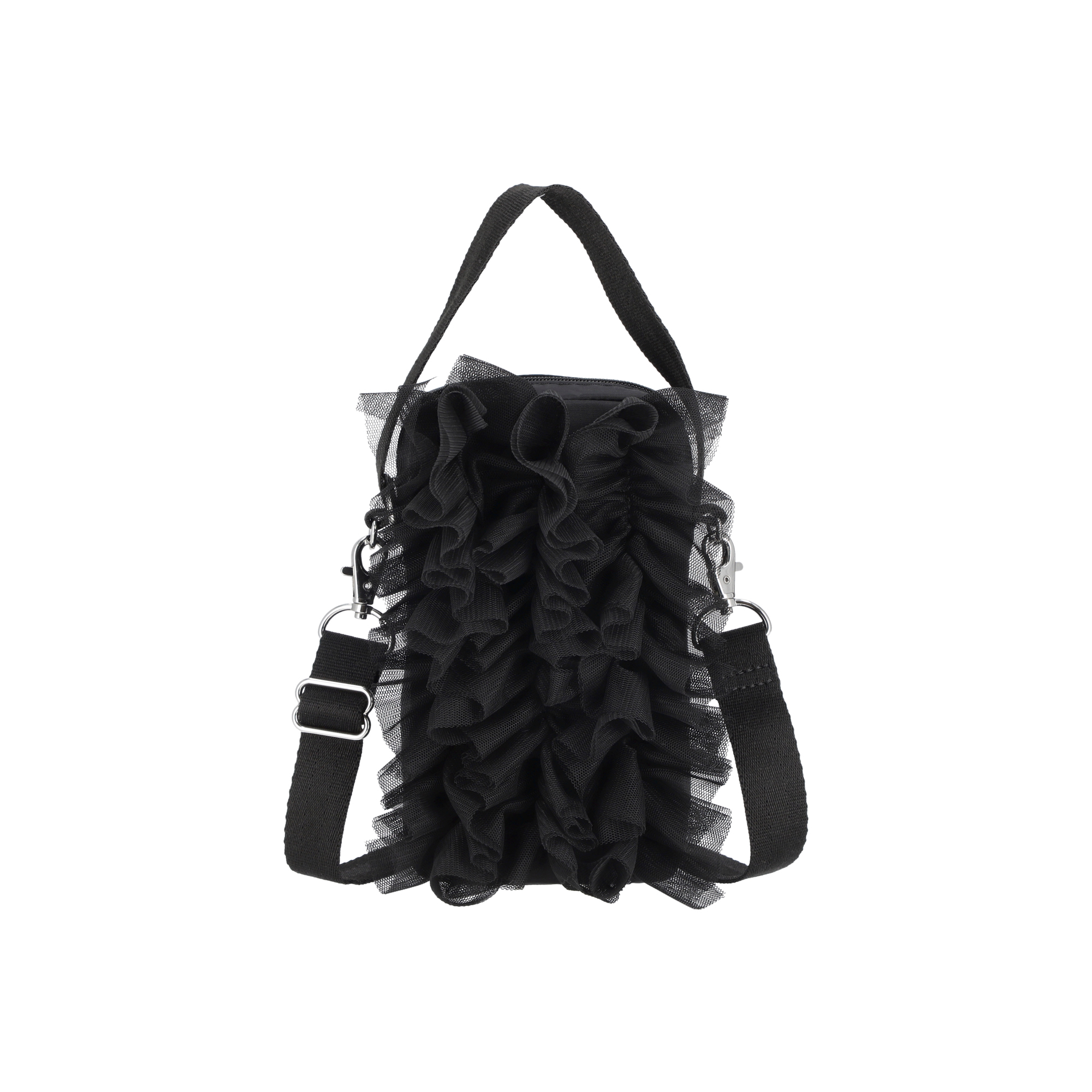 手機斜背包(BLACK LACE RUFFLE)