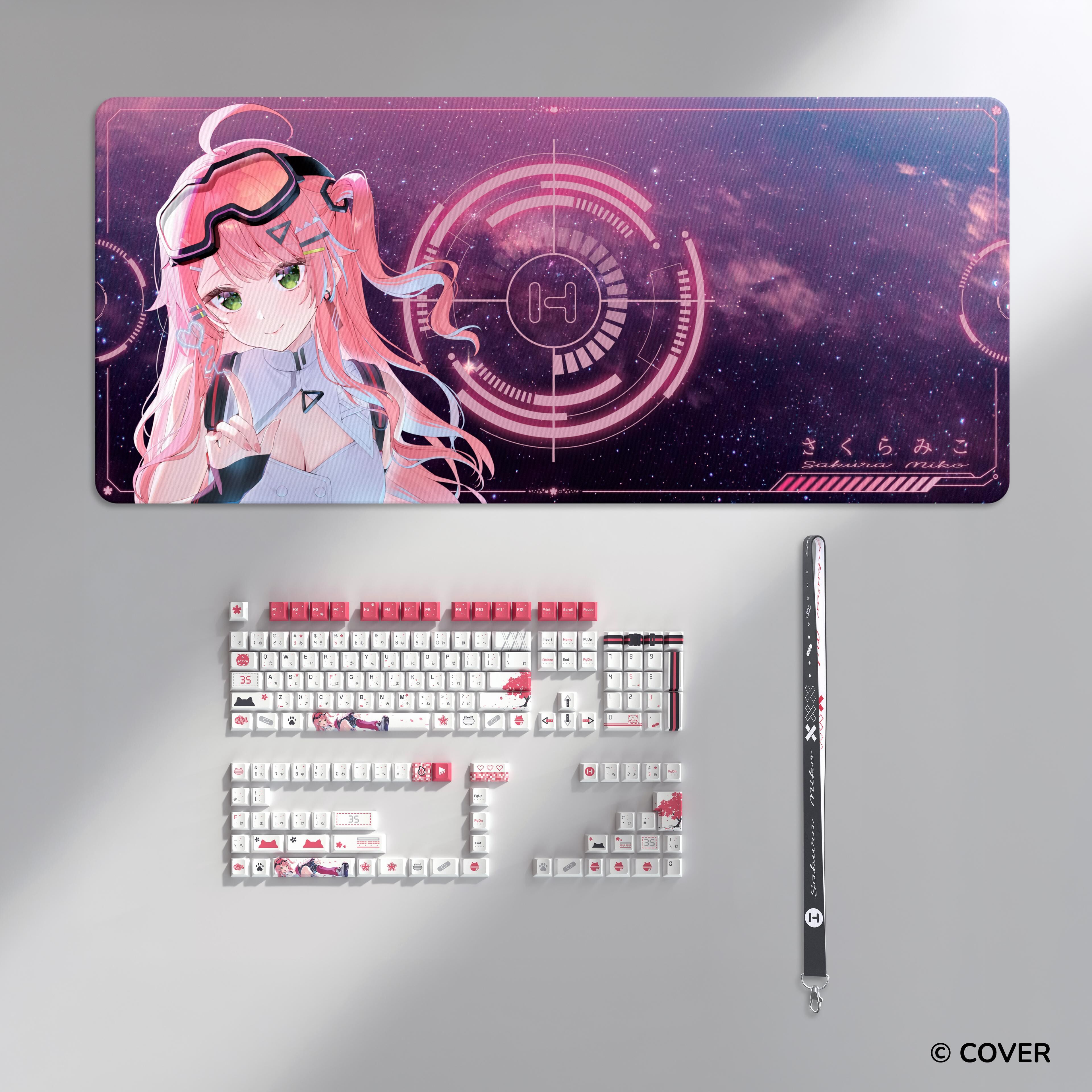 「官品代購」 hololive X HYTE Sakura Miko Keycap Set and Desk Pad Bundle🌸さくらみこ