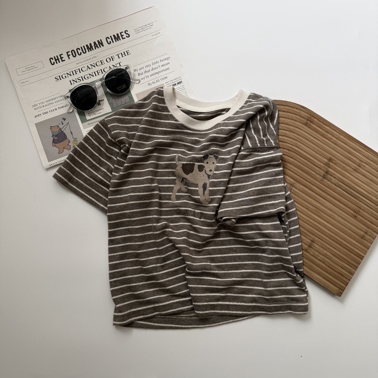 狗狗條紋短袖上衣