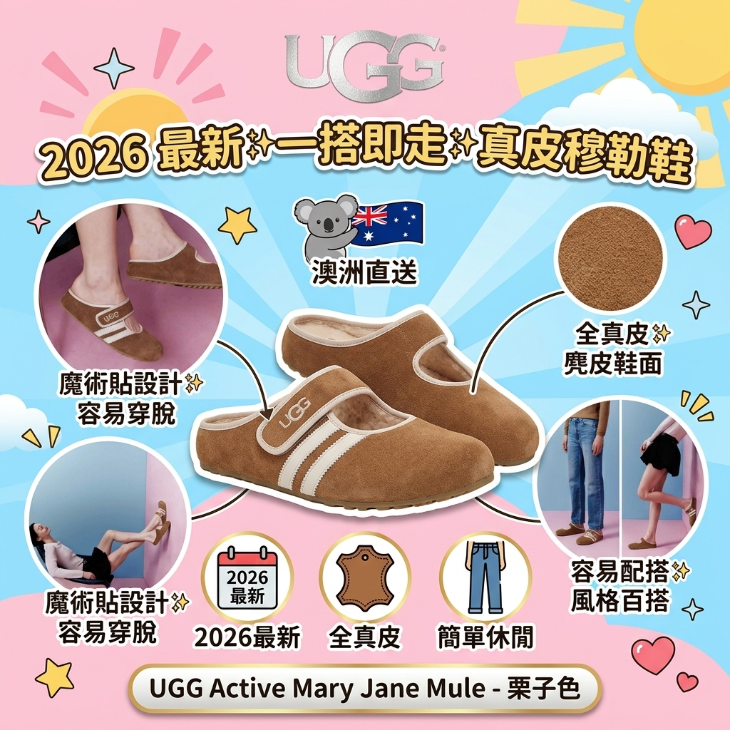 【UGG】UGG Active Mary Jane Mule