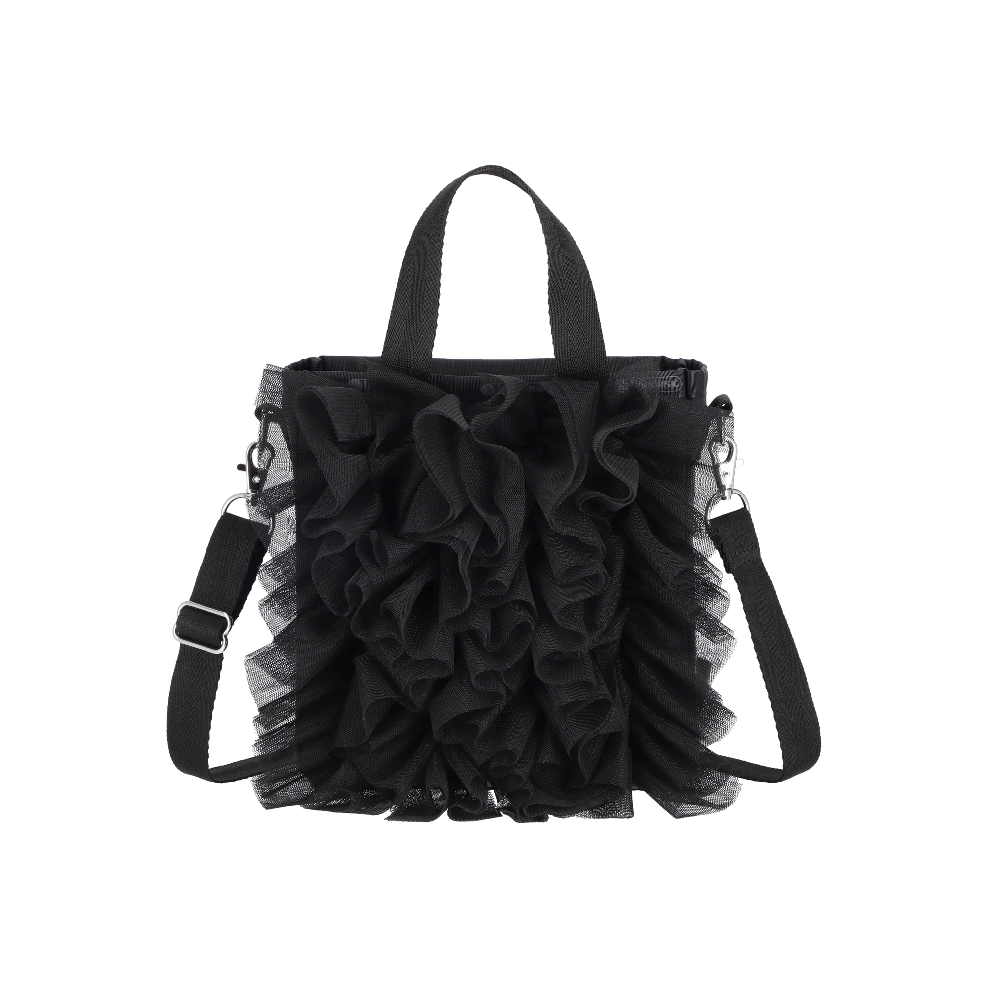 迷你直式托特包 (BLACK LACE RUFFLE)