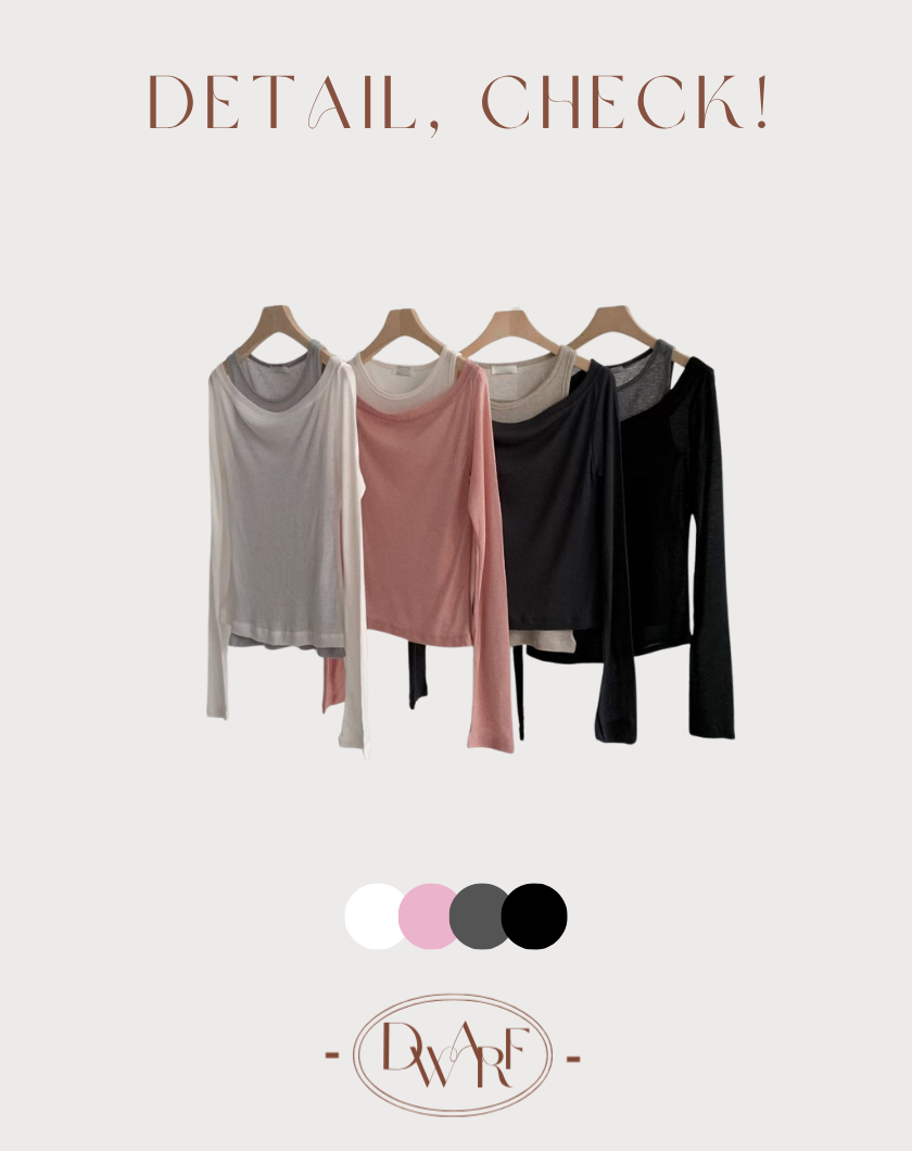 《KR》 弧形拼色挖肩套裝