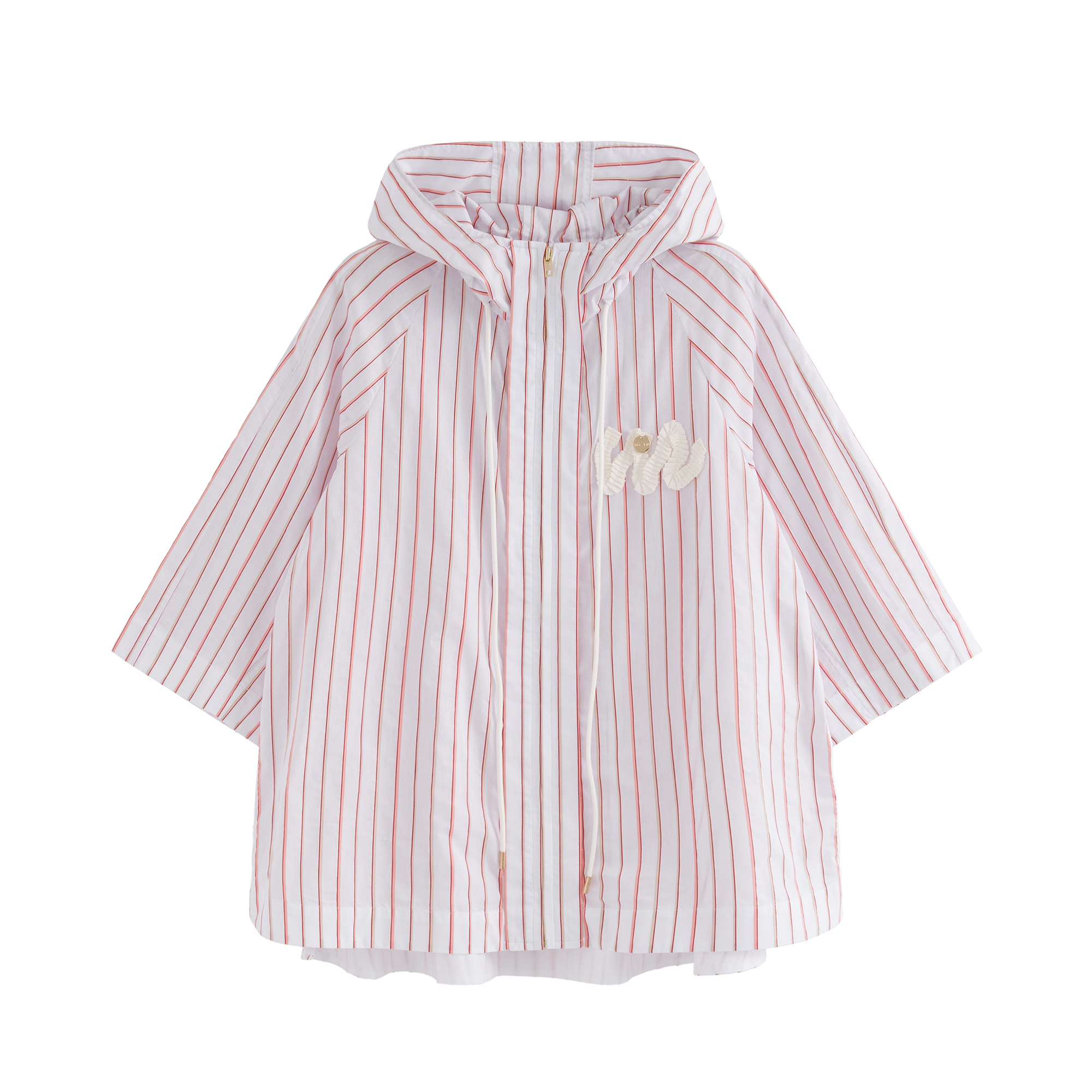 mi-tu 條紋刺繡抽繩恤衫