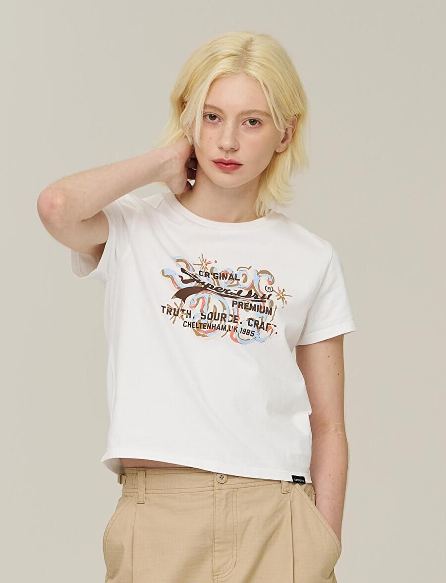 【直播】Superdry LX041022 VINTAGE ART CROP 女裝短袖上衣(SDFISCP08)