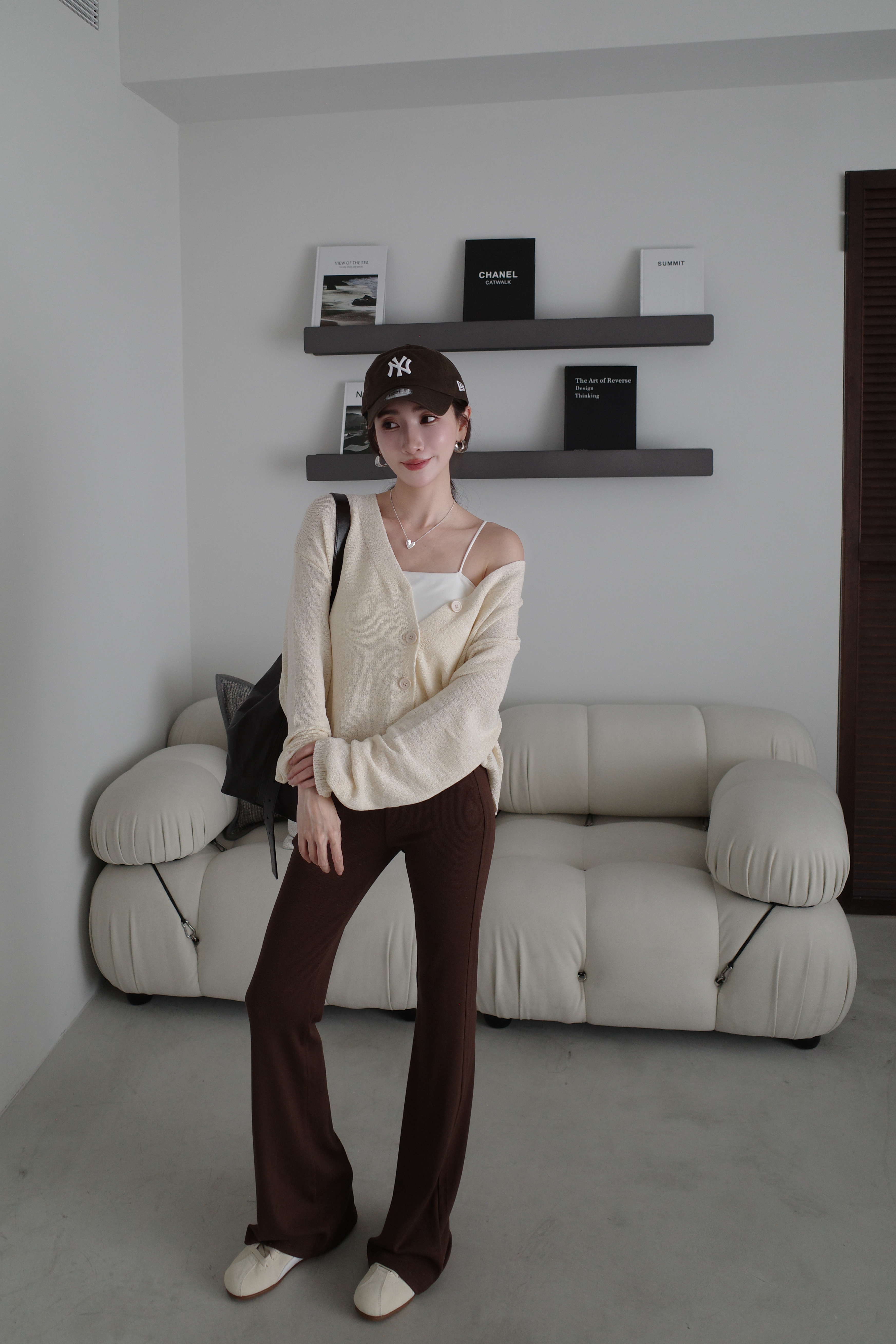 (預購)#AN48 強勢回歸反折彈力喇叭褲(黑/咖啡/花灰)