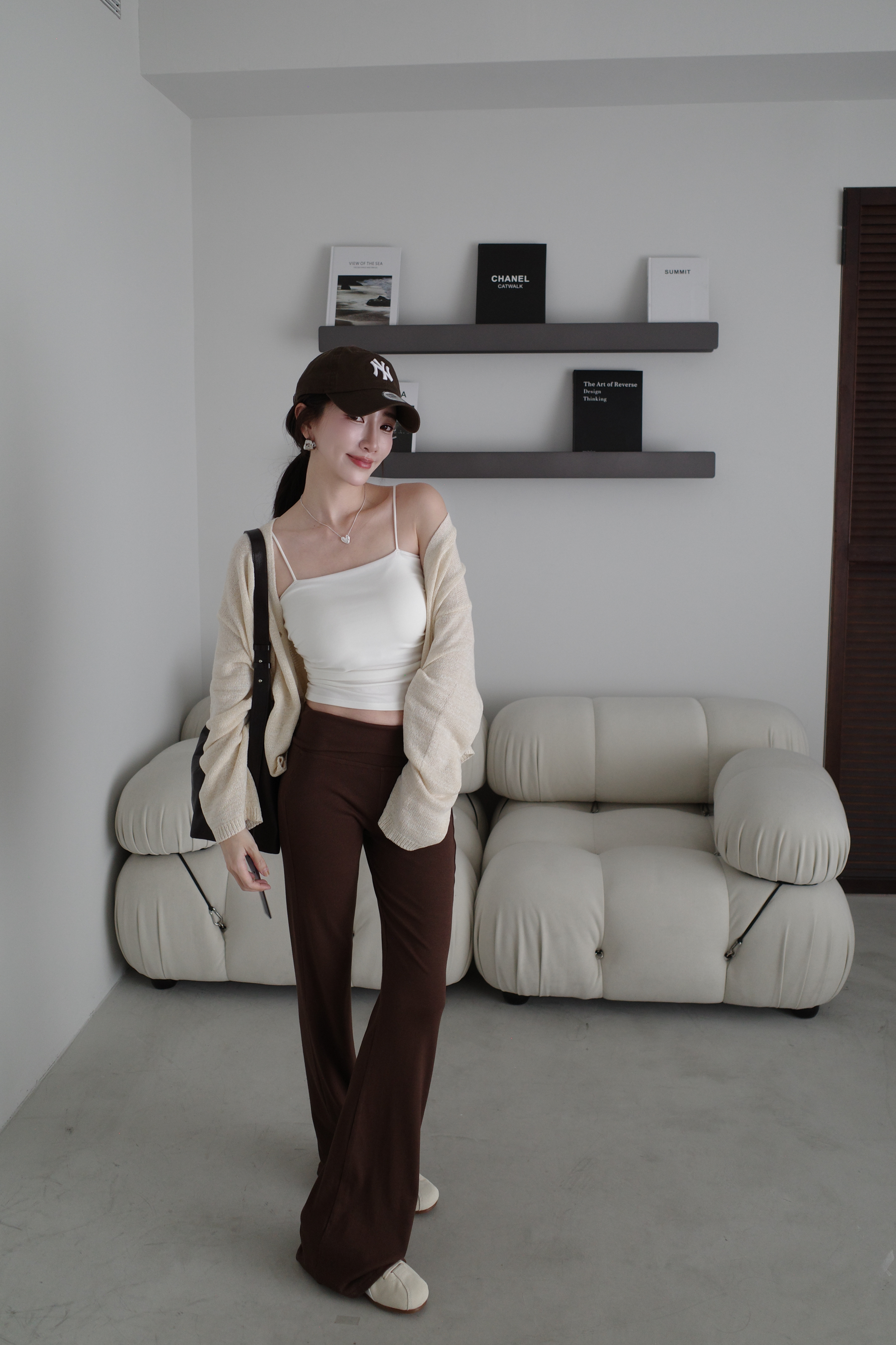 (預購)#AN48 強勢回歸反折彈力喇叭褲(黑/咖啡/花灰)