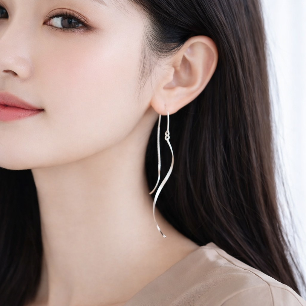 羅曼史純銀耳線式耳環/SE503N 垂墜式耳環 925純銀 低敏感 飾品禮盒 女生禮物 母親節禮物