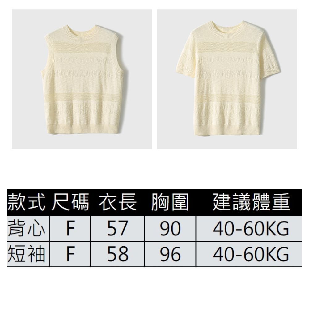 【ASister 小姊姊】AS0474#上衣/背心☆*圓領重工浮雕*春夏冰絲氣質短袖顯瘦上衣/針織背心(2款 圖片色 F)