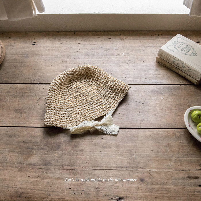 正韓夏mkids 夏季優雅草帽