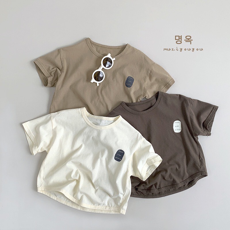 HARRY TIME 小圓標大地素色百搭TEEꕀꕀꕀ