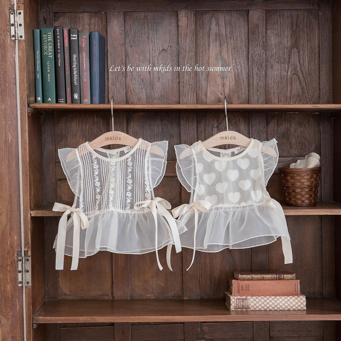 正韓夏mkids 兩色蕾絲罩衫