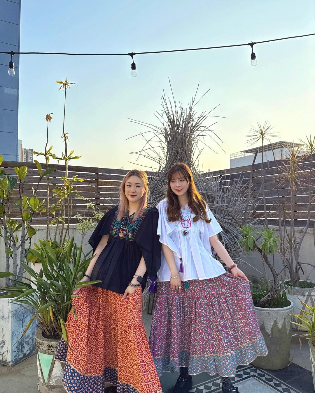 Amina 復古花卉層次長裙  IAC-5337 - orange (0410)