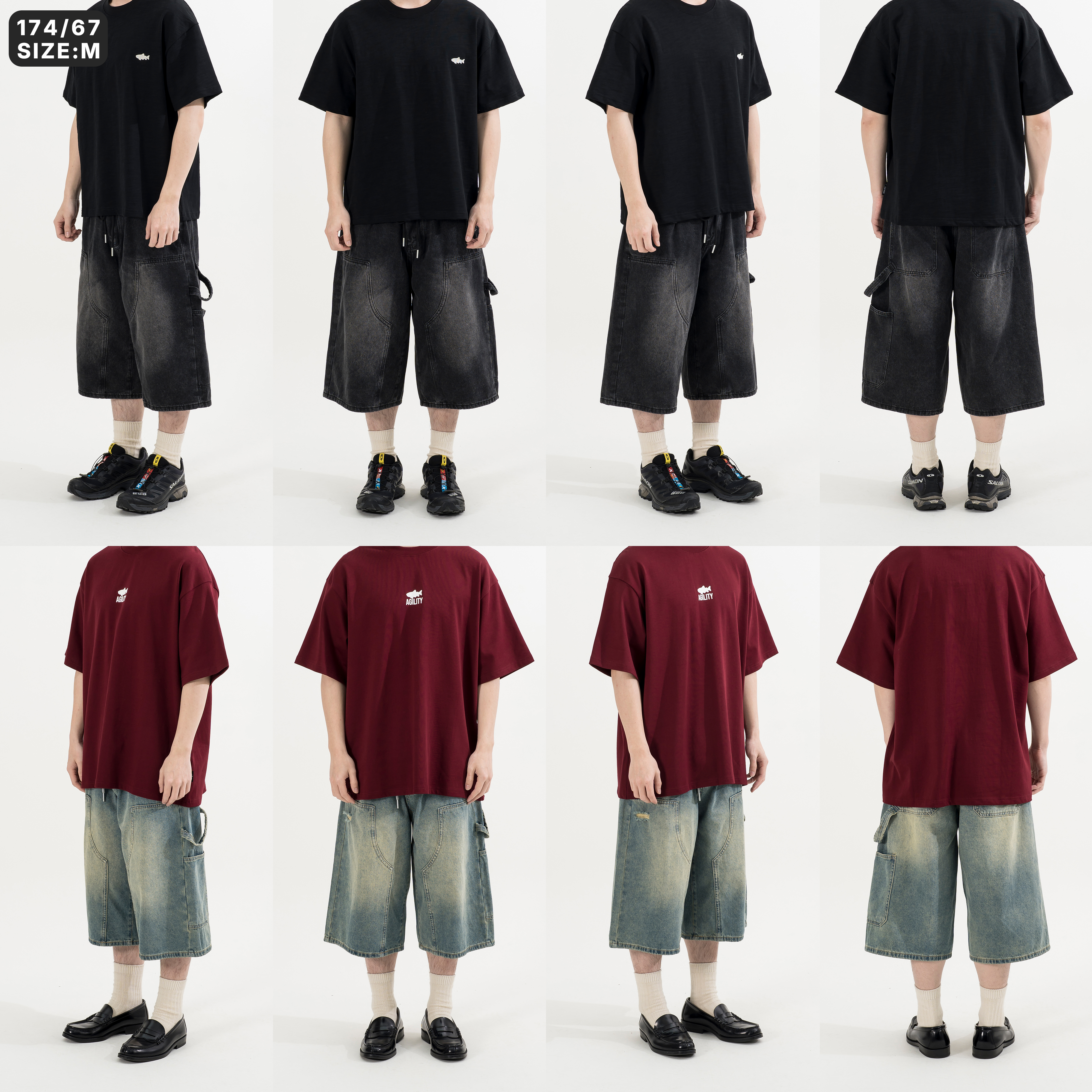 Distressed Denim Jorts 貼布 破壞 七分牛仔短褲 [B-2612]