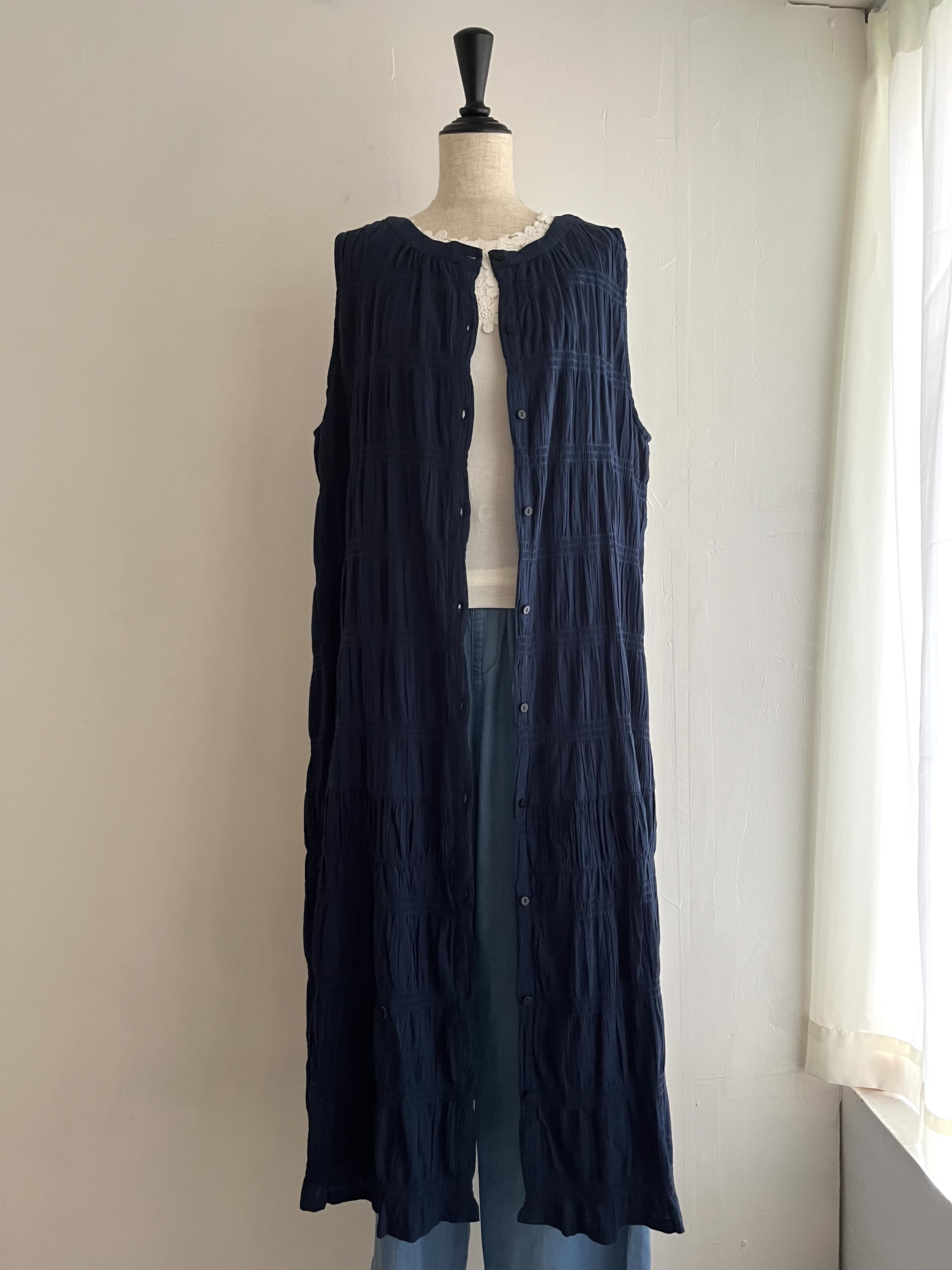 LUPILEN藍色皺皺布背心ops2way